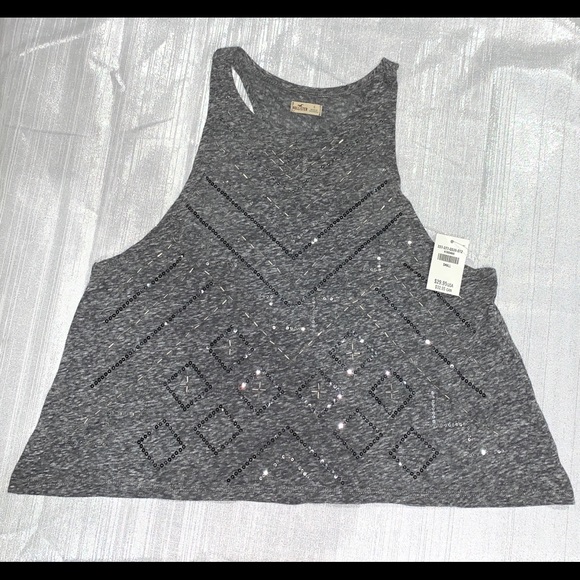 NWT Sequin Hollister Cropped Tank - Picture 1 of 5